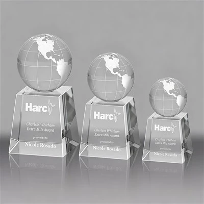 Crystal Globe-toekenning met trapeziumbasis